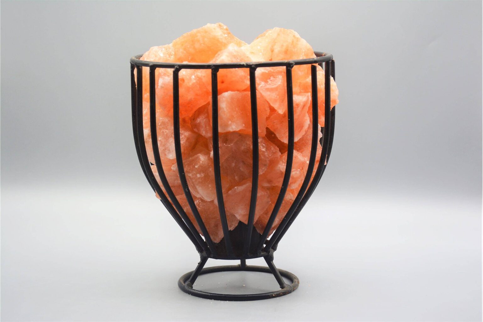 Natural Ionising Himalayan SQUARE Crafted Wrought Iron Fire Basket Salt Chunks 